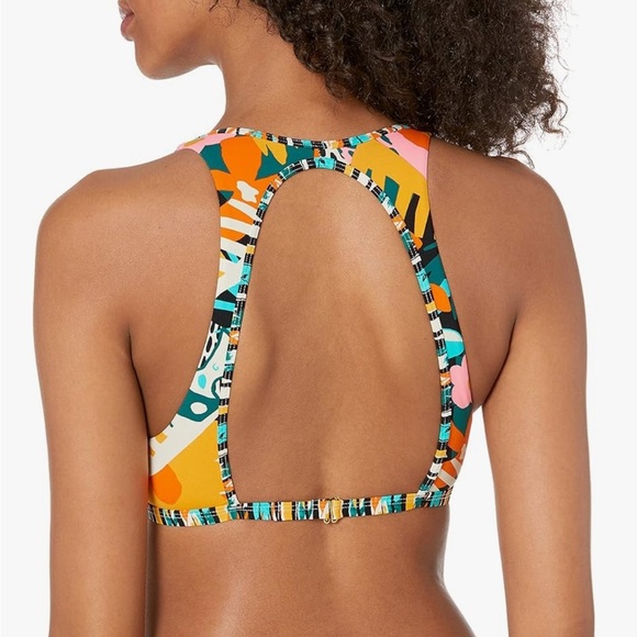 Like New Eidon Womens Rooney Fixed Triangle Bikini Top with Keyhole Back - Picture 2 of 5